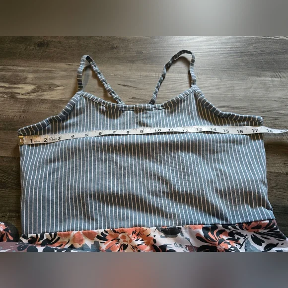 Pact Lake Blossoms/Lake Stripe Fit & Flare Strappy Dress XL - Picture 8 of 11